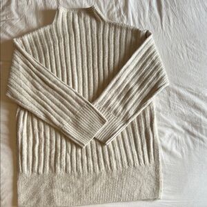 Abercrombie & Fitch Cream Ribbed Turtleneck Sweater